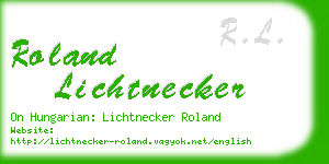 roland lichtnecker business card